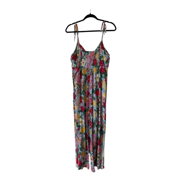 Old Navy Floral Tie-Shoulder Twist-Front Cropped Leg Jumpsuit  - Size Large - Picture 3 of 13